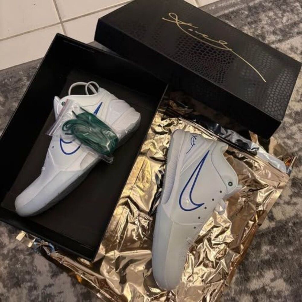 Nike Kobe 4 Protro Draft Day Mavs White Blue Shoes Mens Size 10 IV6585-900